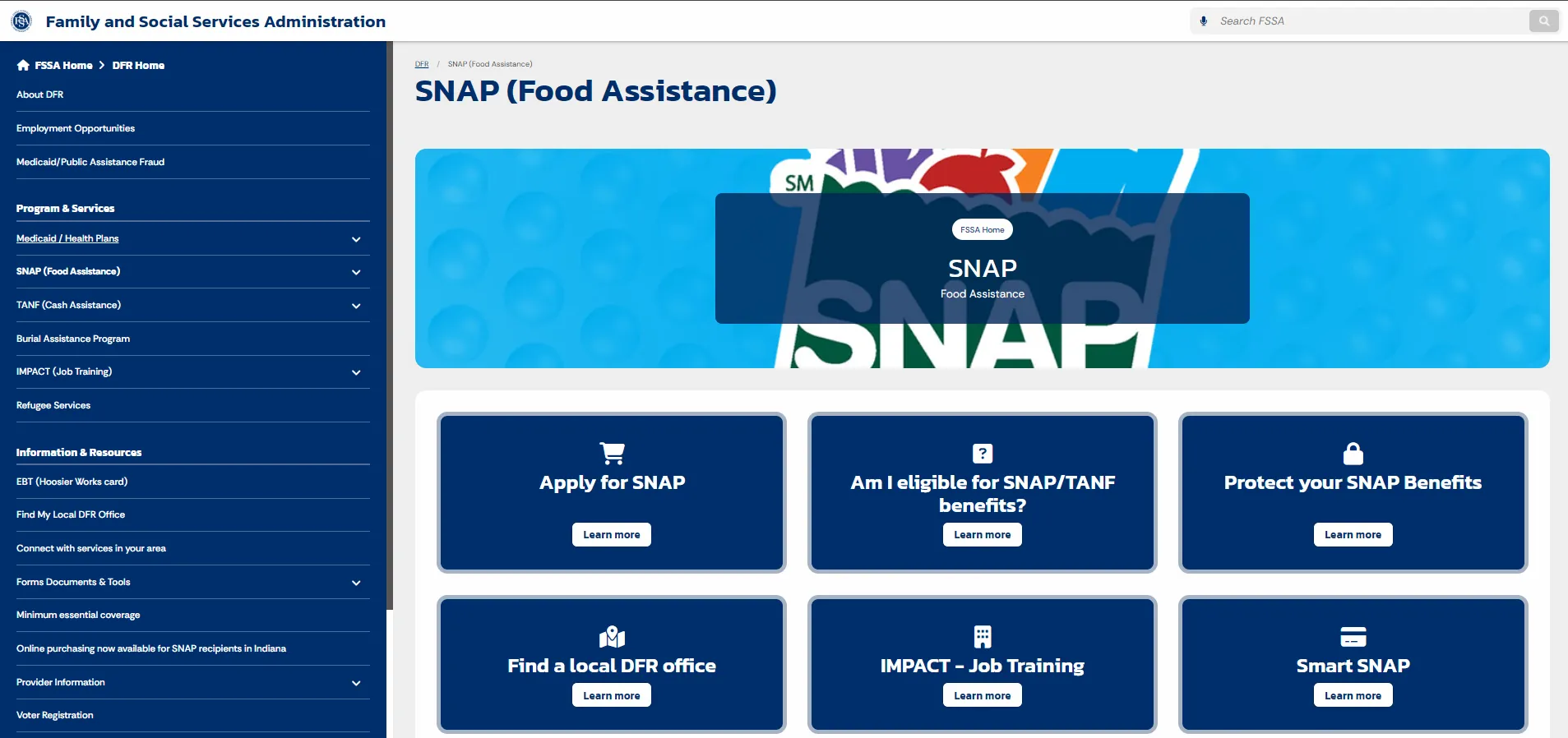 Official Indiana FSSA Wayne County DFR office listing for Richmond IN food stamp office help