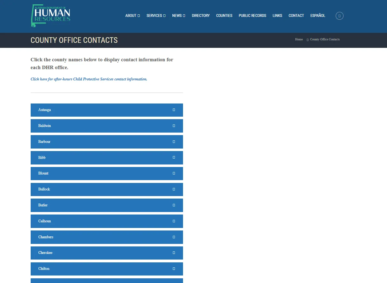 Alabama DHR Morgan County office official listing for Decatur AL food stamp office