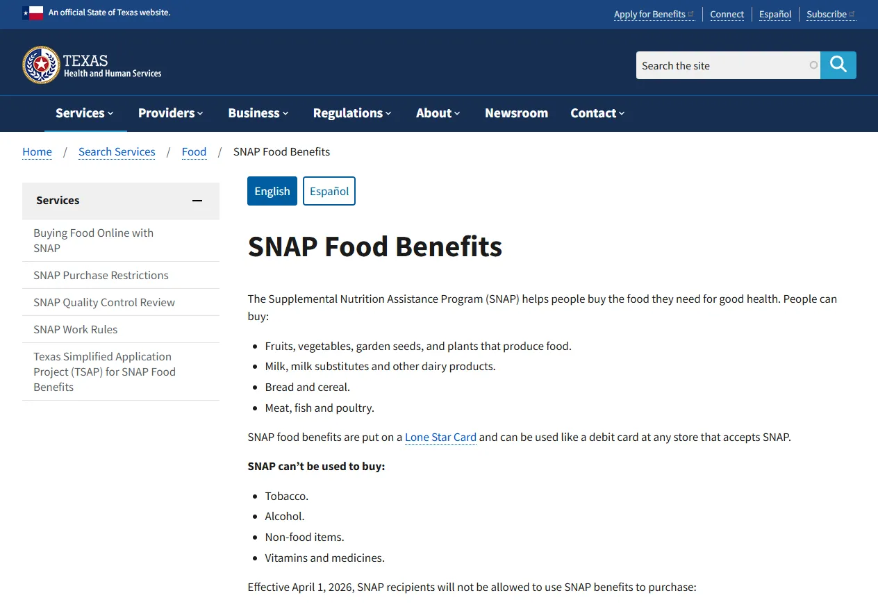 Official Your Texas Benefits office locator page for Midland TX food stamp office and SNAP help