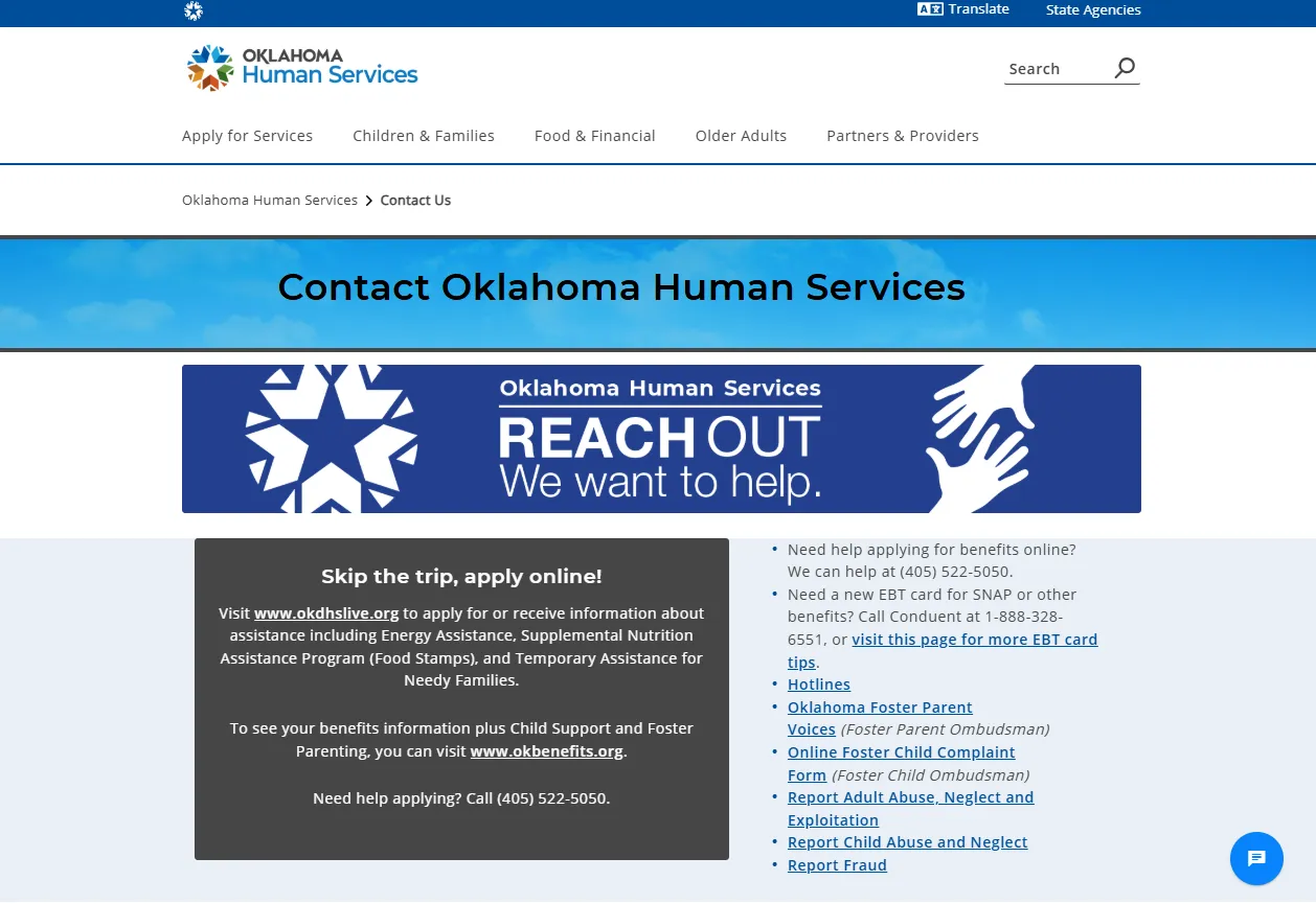 Official Oklahoma Human Services page for Tulsa OK food stamp office and SNAP location help