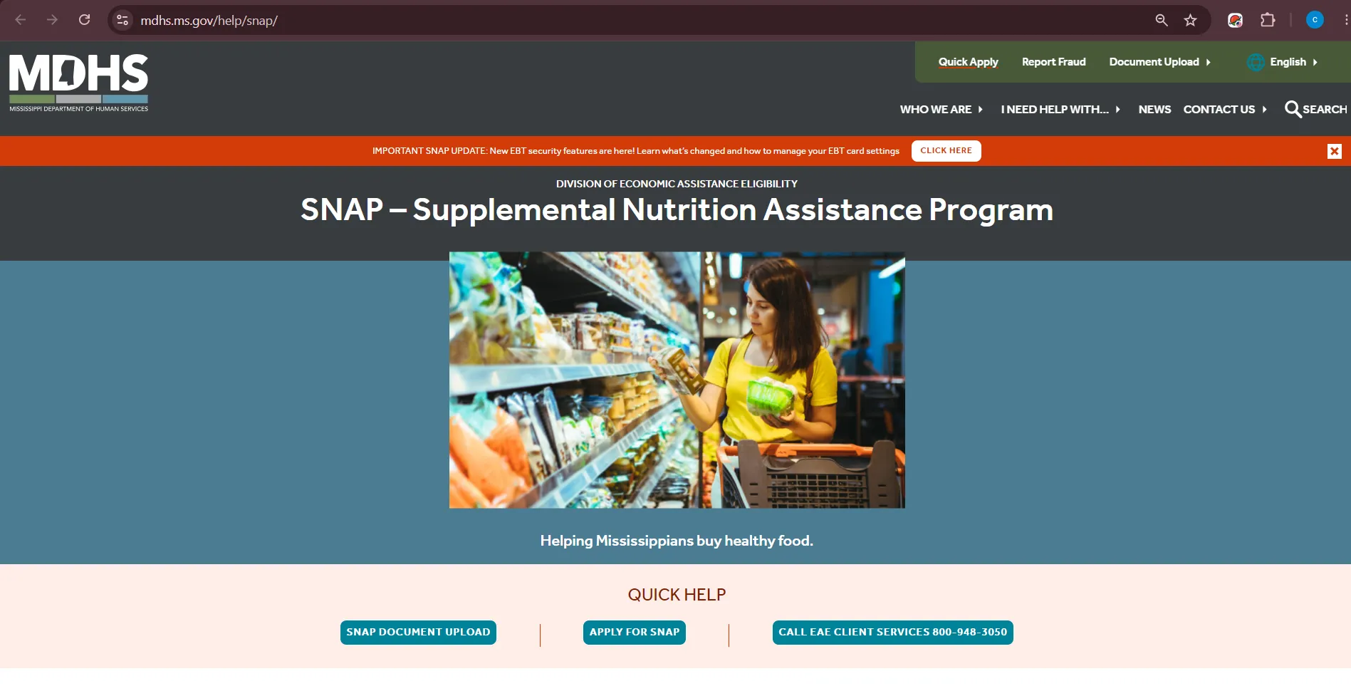 Official Mississippi DHS Forrest County office contact page for Forrest County MS Food Stamp Office